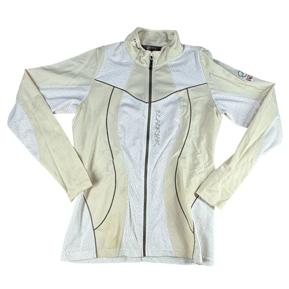 Blackyak Extreme Peak Full Zip Jacket Mock Neck Cream White Small Women